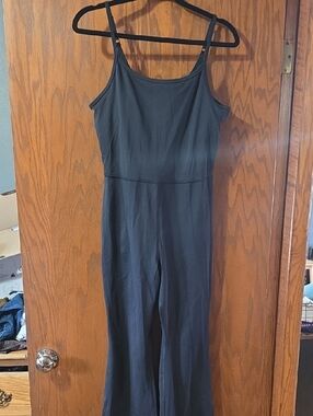 Yogalicious Black Strappy Wide-Leg Jumpsuit